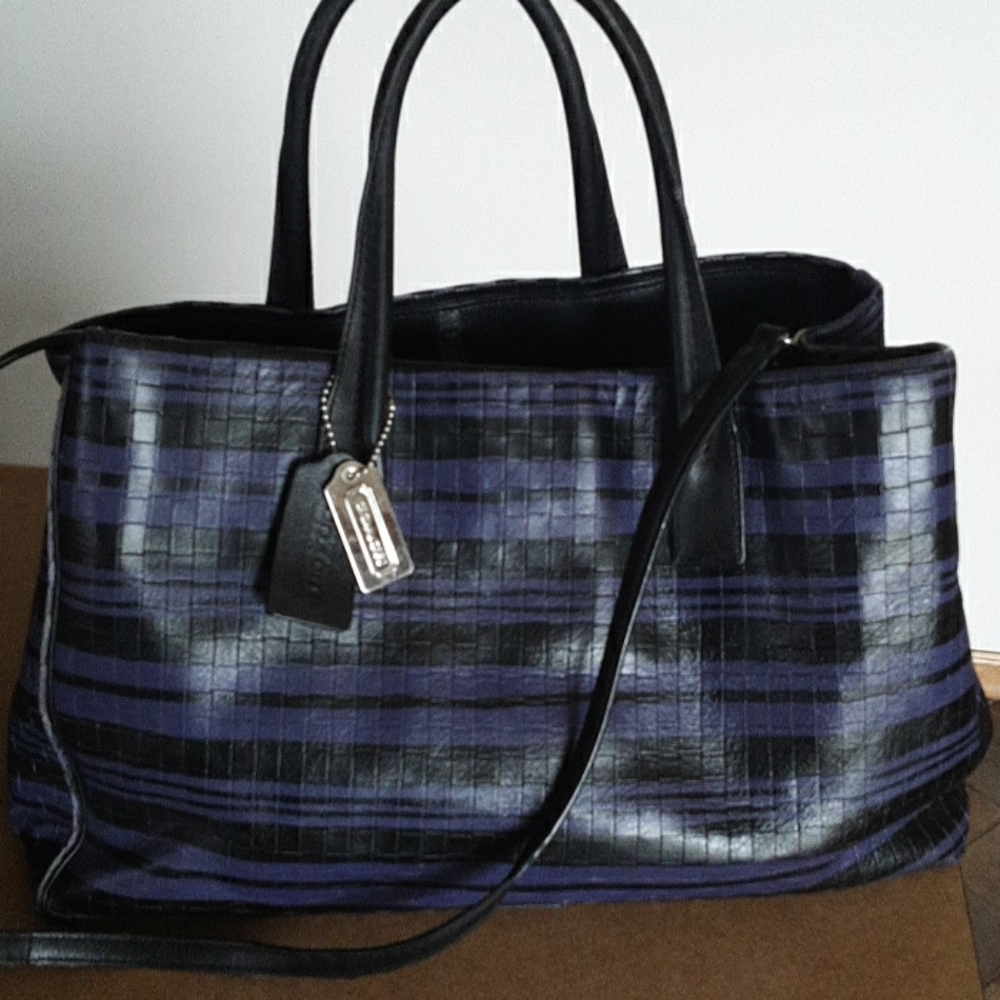 Coach Bleecker Embossed Woven Leather Tote